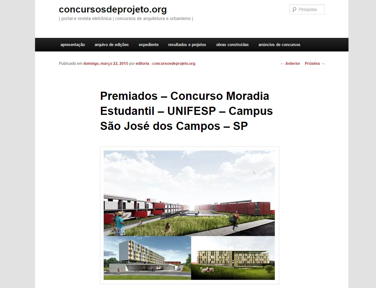 concurso de projeto Unifesp